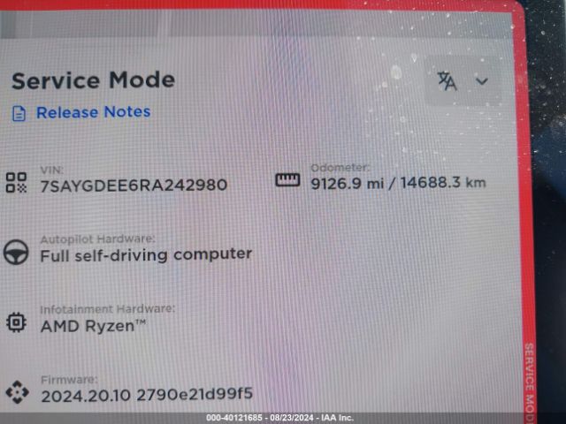 7SAYGDEE6RA242980 Tesla Model Y Long Range Dual Motor All-wheel Drive