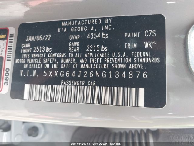 5XXG64J26NG134876 KIA K5 Gt-line