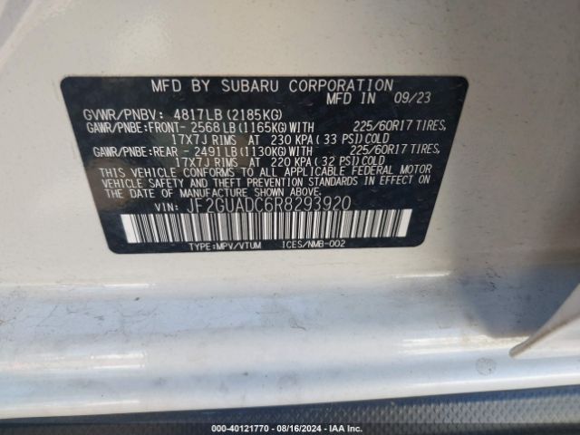 JF2GUADC6R8293920 Subaru Crosstrek Premium