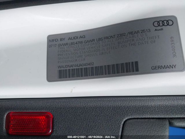 WAUDNAF44JA040402 Audi A4 2.0t Premium/2.0t Tech Premium