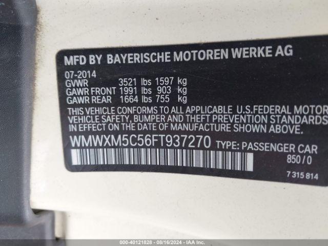 WMWXM5C56FT937270 Mini Hardtop Cooper