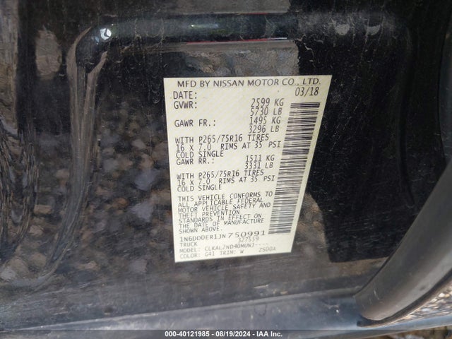 Nissan Frontier Desert Runner 2018 1N6DD0ER1JN750991 Image 9