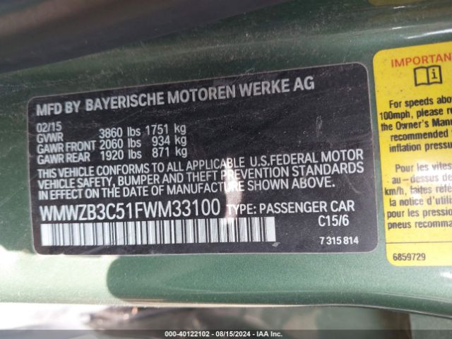 WMWZB3C51FWM33100 Mini Countryman Cooper