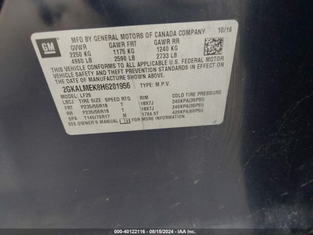 2GKALMEK8H6201956 GMC Terrain Sle-1