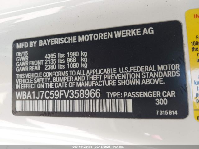 WBA1J7C59FV358966 BMW M235