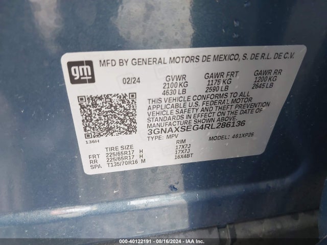 Chevrolet EQUINOX LS 2024 3GNAXSEG4RL286136 Image 9