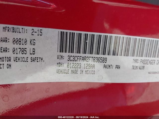 2015 FIAT 500 3C3CFFAR2FT636589 Photo 8
