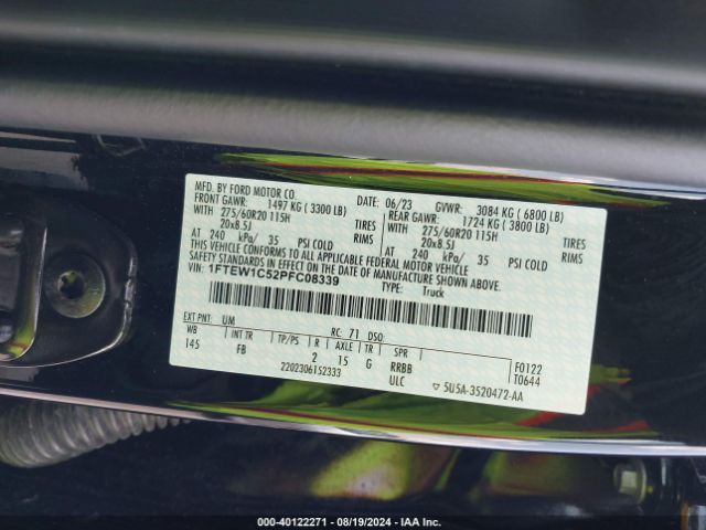 2023 FORD F-150 1FTEW1C52PFC08339 Photo 8