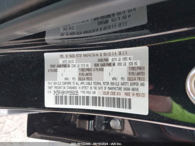 3MZBPABMXPM369835 Mazda Mazda3 2.5 S Select