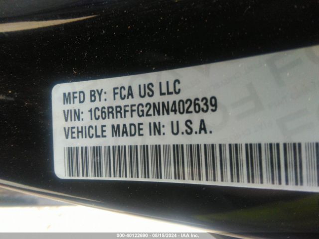 1C6RRFFG2NN402639 RAM 1500 Big Horn  4x4 5'7 Box