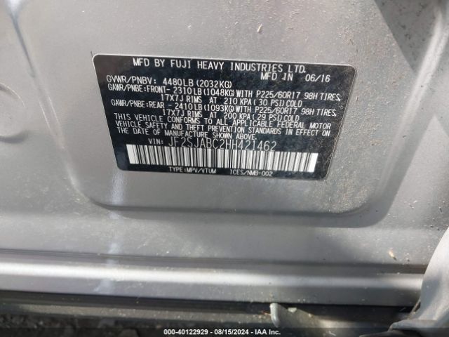 JF2SJABC2HH421462 Subaru Forester 2.5i