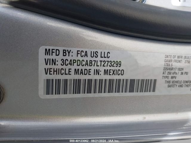 3C4PDCAB7LT273299 Dodge Journey Se Value