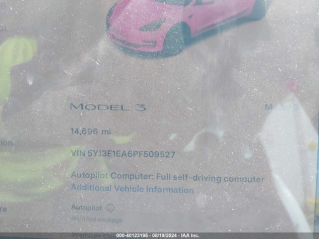 5YJ3E1EA6PF509527 Tesla Model 3 Rear-wheel Drive