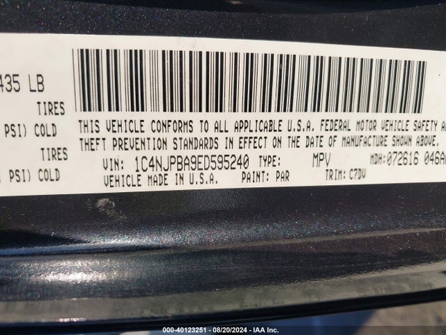 Jeep Patriot Sport 2014 1C4NJPBA9ED595240 Image 9