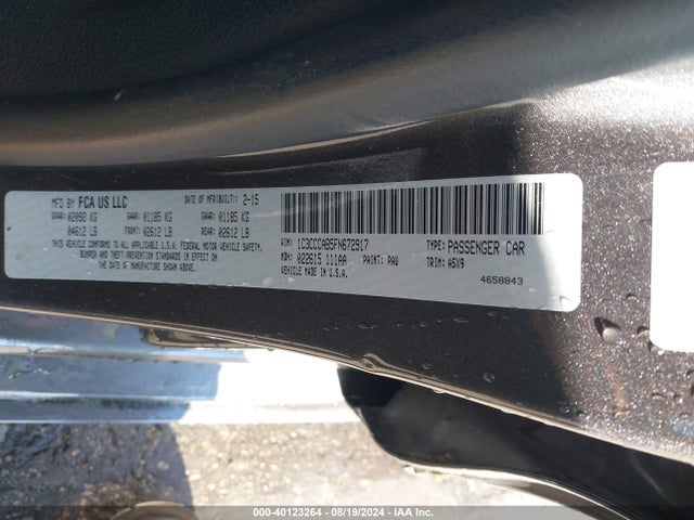 Chrysler 200 Limited 2015 1C3CCCAB5FN672917 Image 9