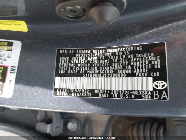 Toyota Corolla S Plus 2015 5YFBURHE2FP290080 Image 7