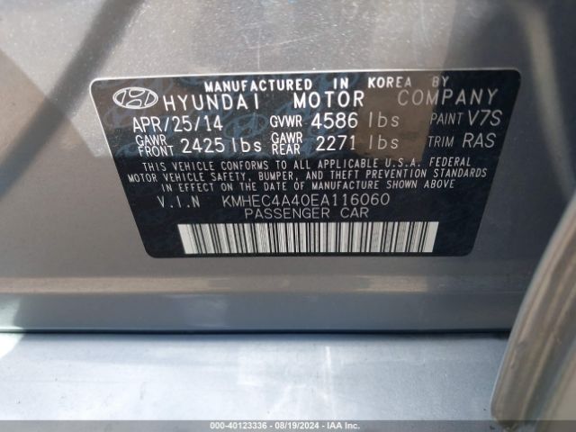 KMHEC4A40EA116060 Hyundai Sonata Hybrid Limited