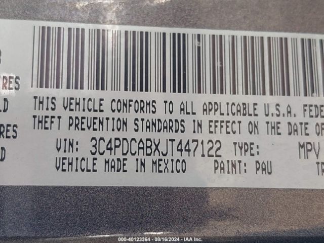 3C4PDCABXJT447122 Dodge JOURNEY SE