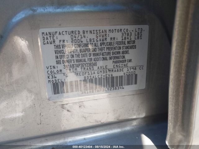Nissan SENTRA S 2014 3N1AB7AP3EY238346 Image 9