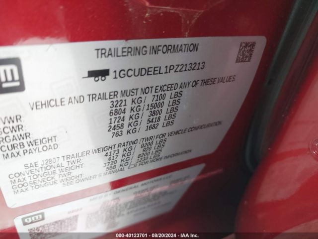 1GCUDEEL1PZ213213 Chevrolet Silverado 1500 4wd  Short Bed Rst