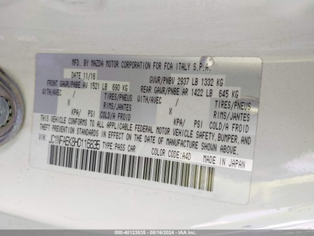 2017 FIAT 124 SPIDER JC1NFAEK8H0116835 Photo 8