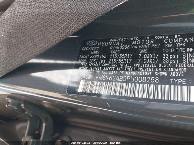 Hyundai Kona Sel 2023 KM8K62AB9PU008258 Image 9