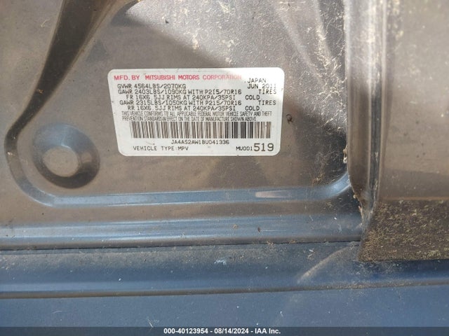 2011 MITSUBISHI OUTLANDER JA4AS2AW1BU041336 Photo 8