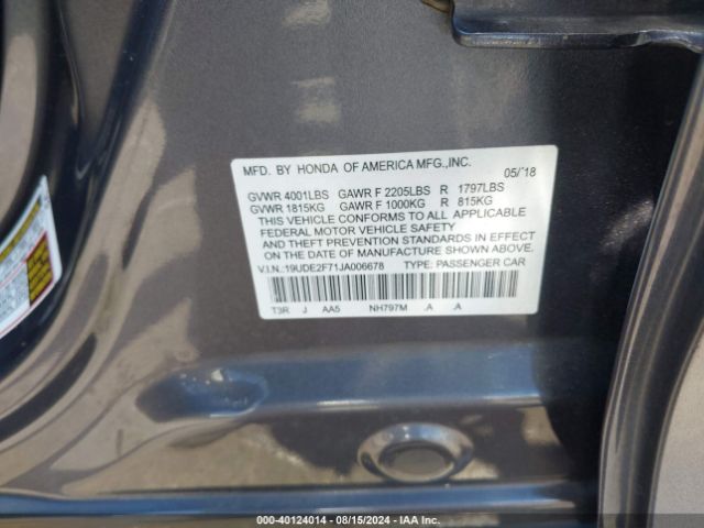 19UDE2F71JA006678 Acura Ilx Premium Package/technology Plus Package