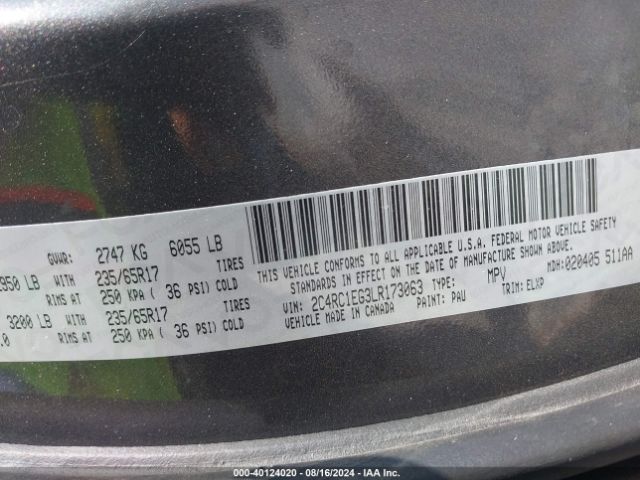 2C4RC1EG3LR173063 Chrysler Pacifica Touring L Plus