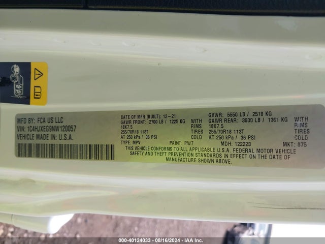 1C4HJXEG9NW120057 Jeep Wrangler Unlimited Sahara 4x4