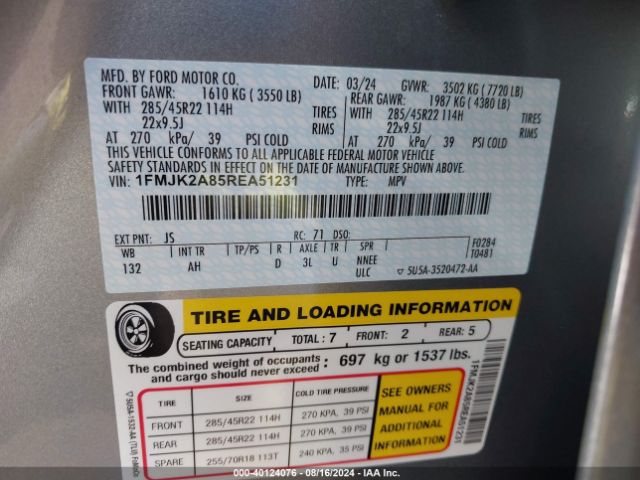 1FMJK2A85REA51231 Ford Expedition Limited Max