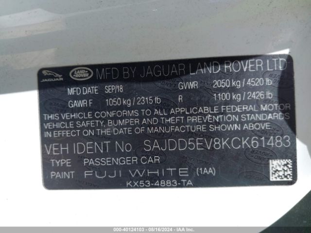 SAJDD5EV8KCK61483 Jaguar F-type P340