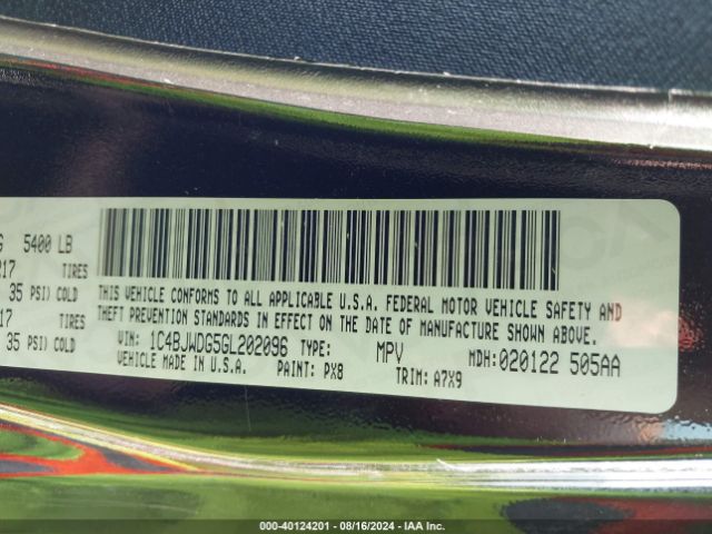 1C4BJWDG5GL202096 Jeep Wrangler Unlimited Sport