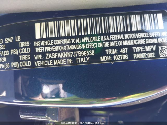 ZASFAKNN7J7B99538 Alfa Romeo Stelvio Ti Sport Awd