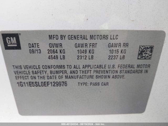 1G11E5SL0EF129976 Chevrolet MALIBU 2LT