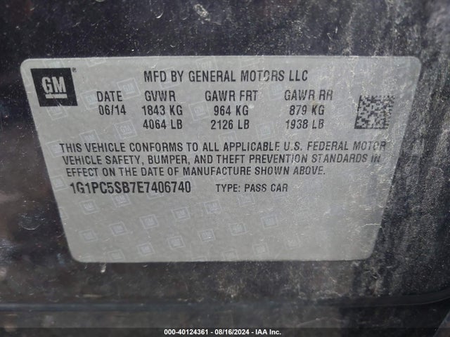 Chevrolet Cruze 1lt Auto 2014 1G1PC5SB7E7406740 Image 9