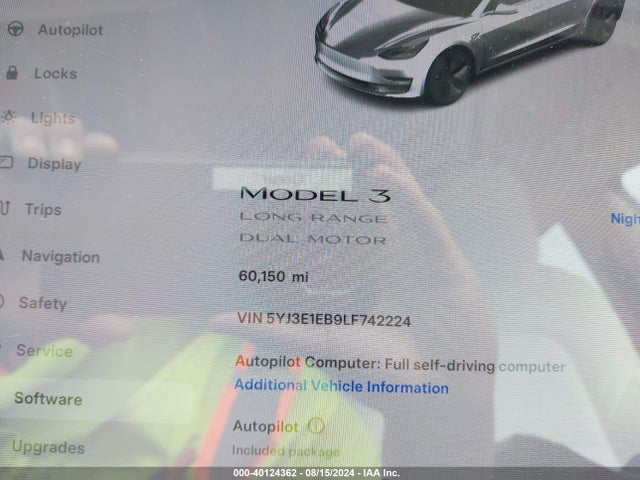 Tesla Model 3 Long Range Dual Motor All-wheel Drive 2020 5YJ3E1EB9LF742224 Image 7