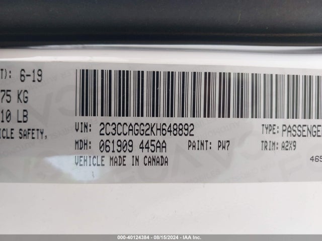 2C3CCAGG2KH648892 Chrysler 300 300s Awd