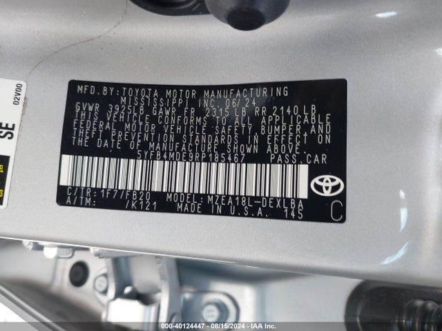 Toyota COROLLA LE 2024 5YFB4MDE9RP185467 Image 9