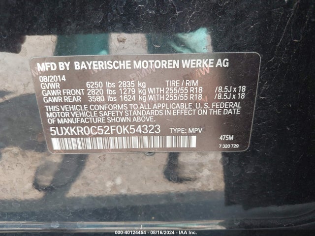 5UXKR0C52F0K54323 BMW X5 Xdrive35i