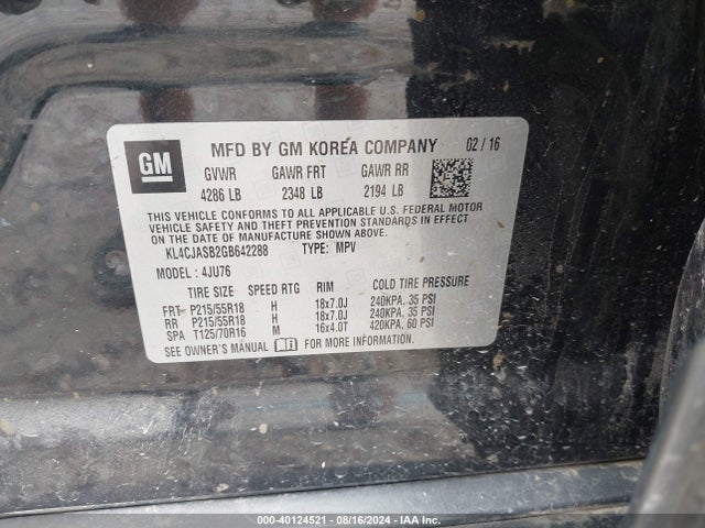 Buick Encore 2016 KL4CJASB2GB642288 Image 9