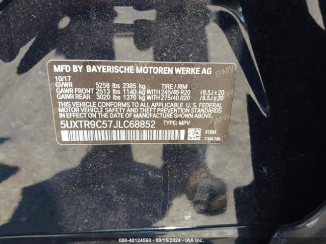 5UXTR9C57JLC68852 BMW X3 Xdrive30i