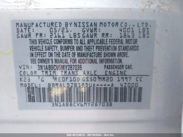 Nissan Sentra Sv Xtronic Cvt 2021 3N1AB8CV6MY287038 Image 9