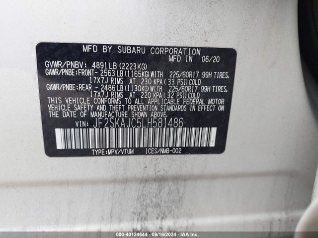 Subaru Forester Premium 2020 JF2SKAJC5LH581486 Image 9