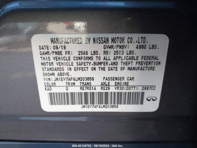 JN1EV7AP4LM203856 Infiniti Q50 LUXE