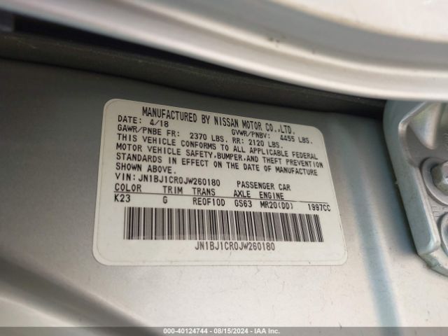 JN1BJ1CR0JW260180 Nissan Rogue Sport S
