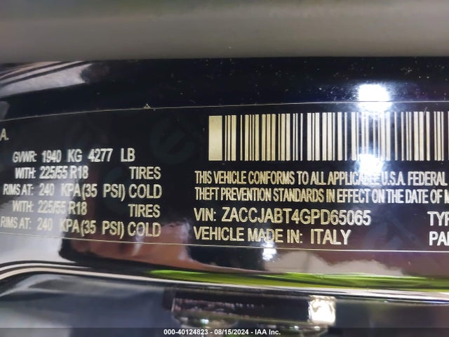 ZACCJABT4GPD65065 Jeep Renegade Latitude