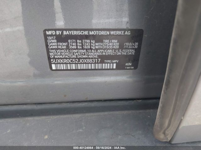 5UXKR0C52J0X88317 BMW X5 Xdrive35i