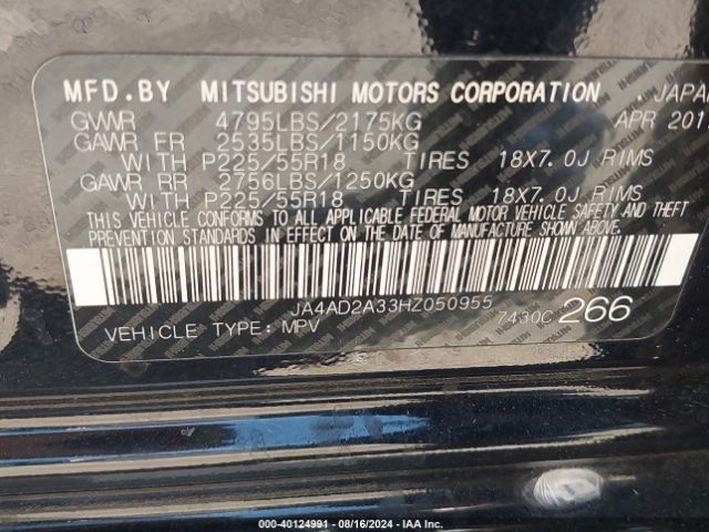 JA4AD2A33HZ050955 Mitsubishi Outlander Es