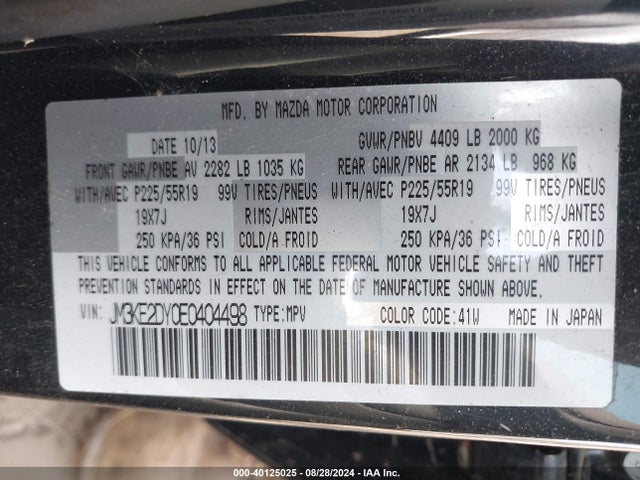 Mazda Cx-5 Grand Touring 2014 JM3KE2DY0E0404498 Image 9